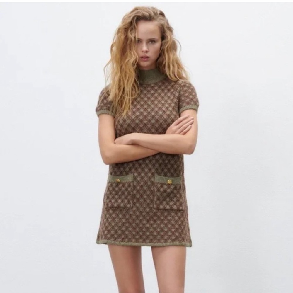 *Brand New* Zara Knit Dress with Gold Buttons